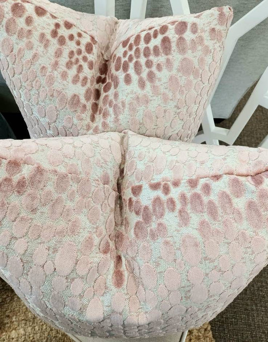 Blush Pink Velvet Dot Pillow Cover