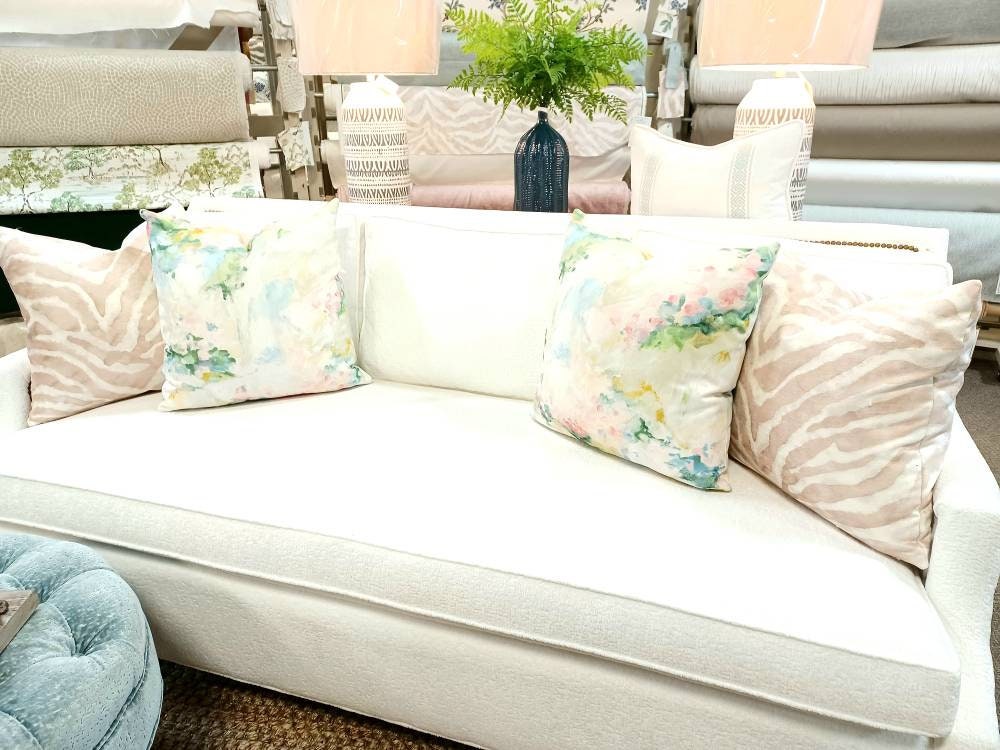 Blush and Cream Zebra Pillow Cover