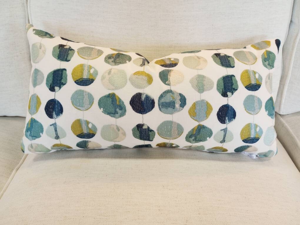 Contemporary pattern modern blue dot pillow cover