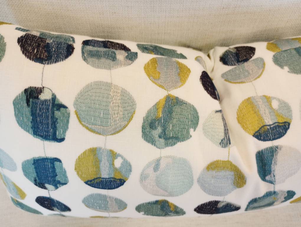 Contemporary pattern modern blue dot pillow cover