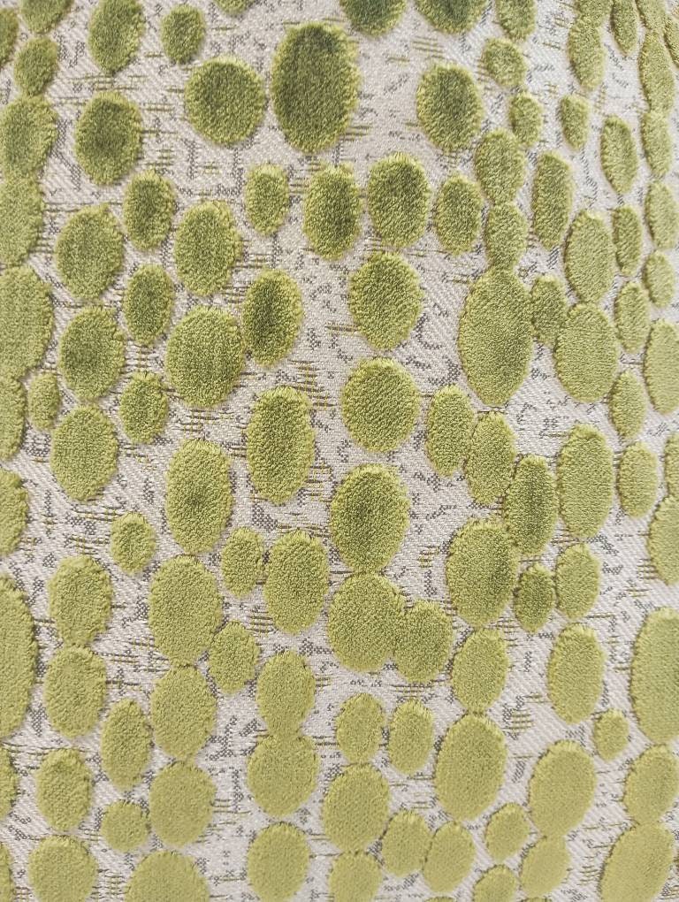 Green cut velvet dot pillow cover
