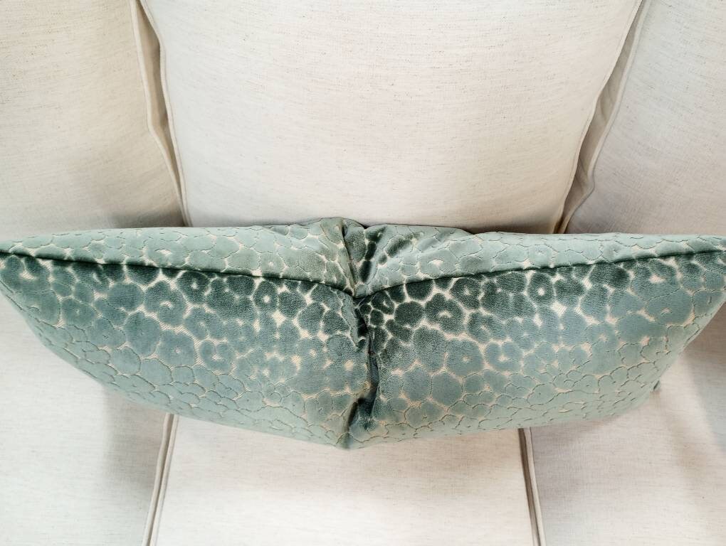 Sea salt green leopard print velvet pillow cover