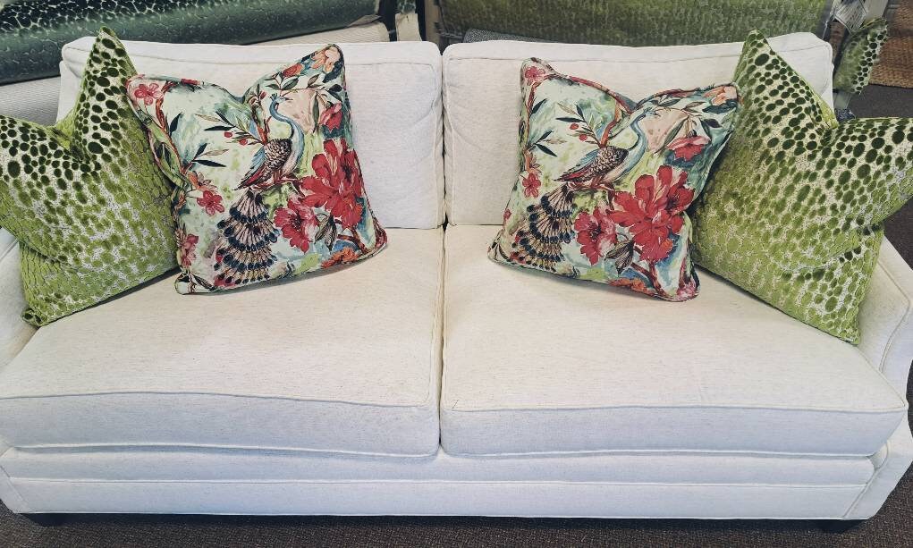 Peacock print pillow cover