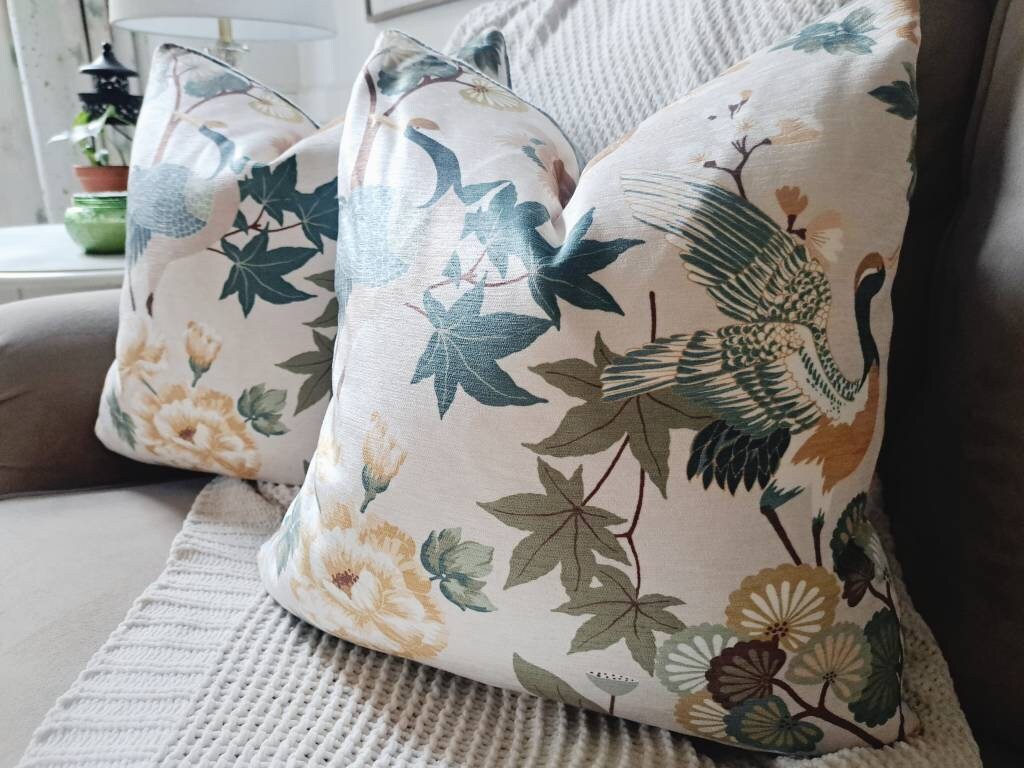 Floral Bird Chinoiserie Fall Colors