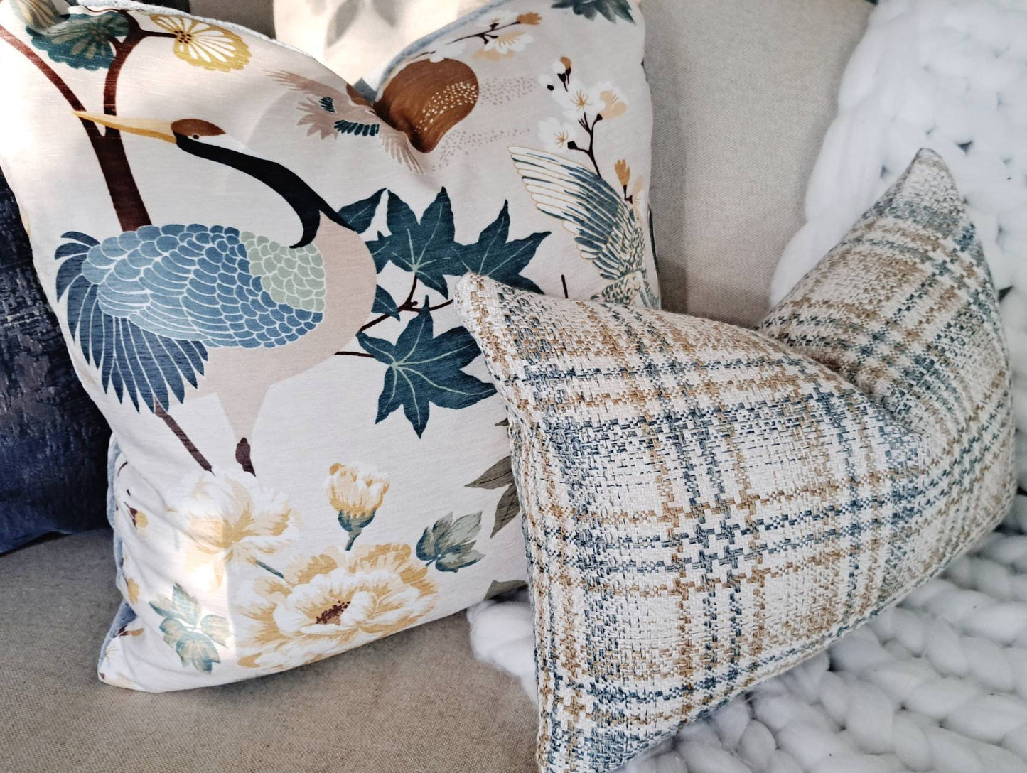 Floral Bird Chinoiserie Fall Colors