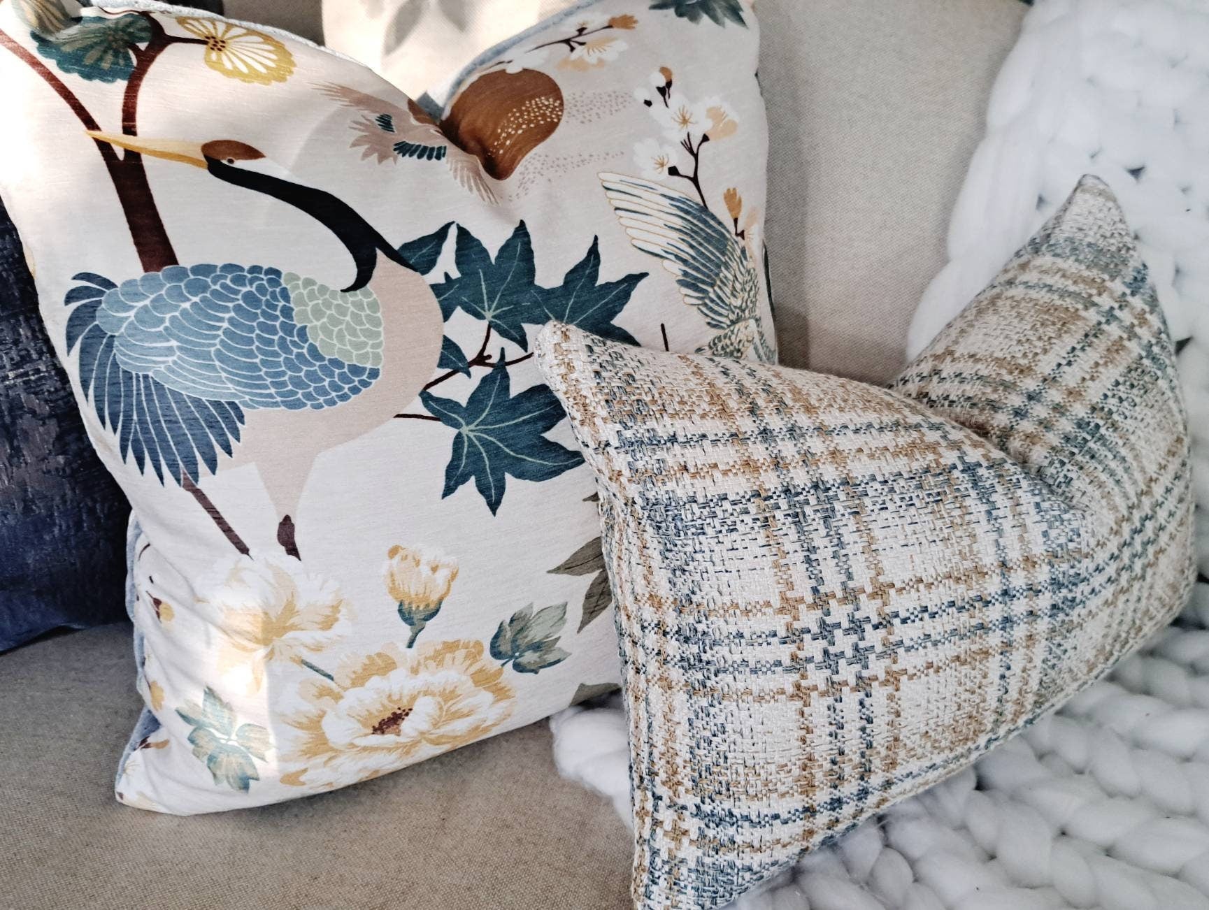 Floral Bird Chinoiserie Fall Colors