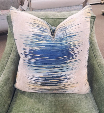Blue Contemporary Stripe Pillow Cover