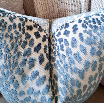 Aqua Seasalt Leopard Print Velvet Pillow Cover