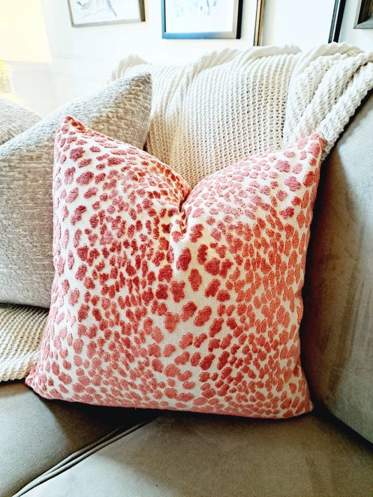 Coral Leapard Velvet Pillow Cover