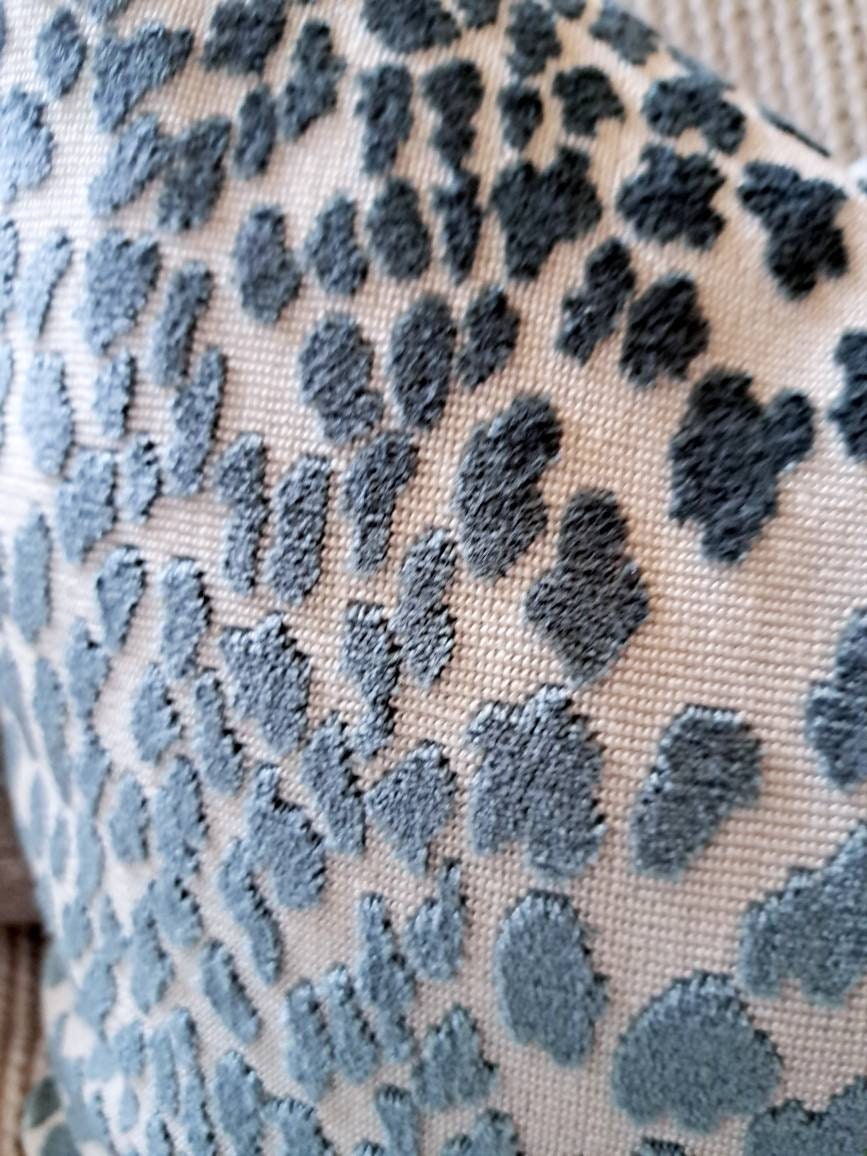 Aqua Seasalt Leopard Print Velvet Pillow Cover