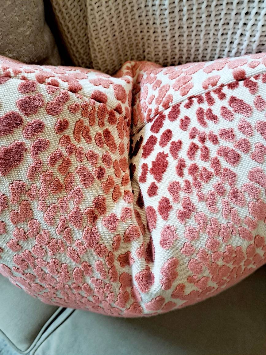 Coral Leapard Velvet Pillow Cover