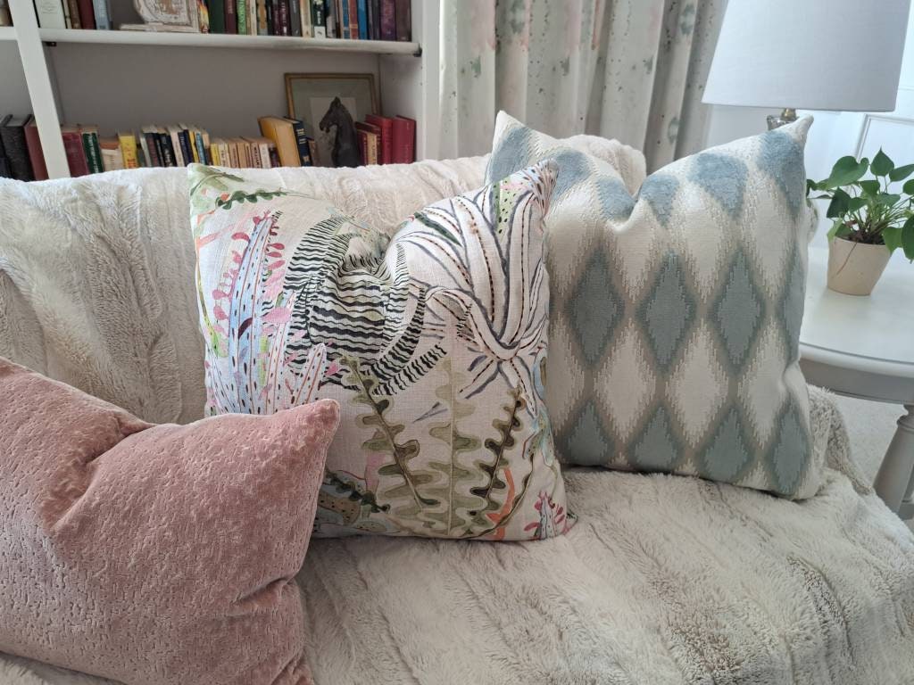 Succulent Pastel Floral Pillow Cover