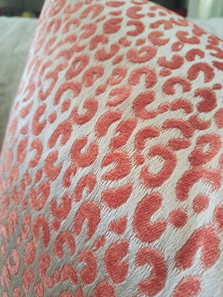 Coral and champagne Leapard print pillow cover
