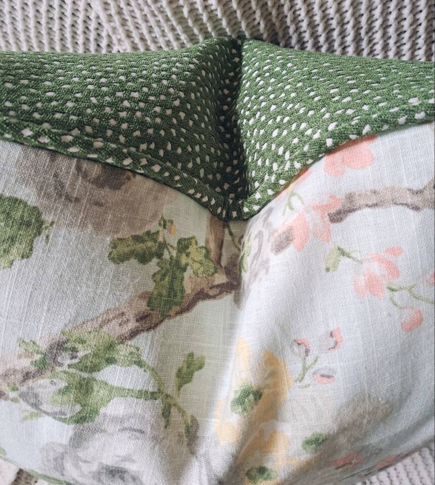 Spring Seasalt Green Blush Floral Pillow Cover
