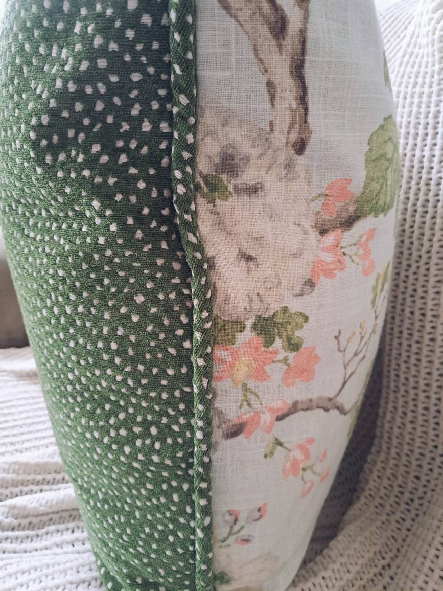 Spring Seasalt Green Blush Floral Pillow Cover