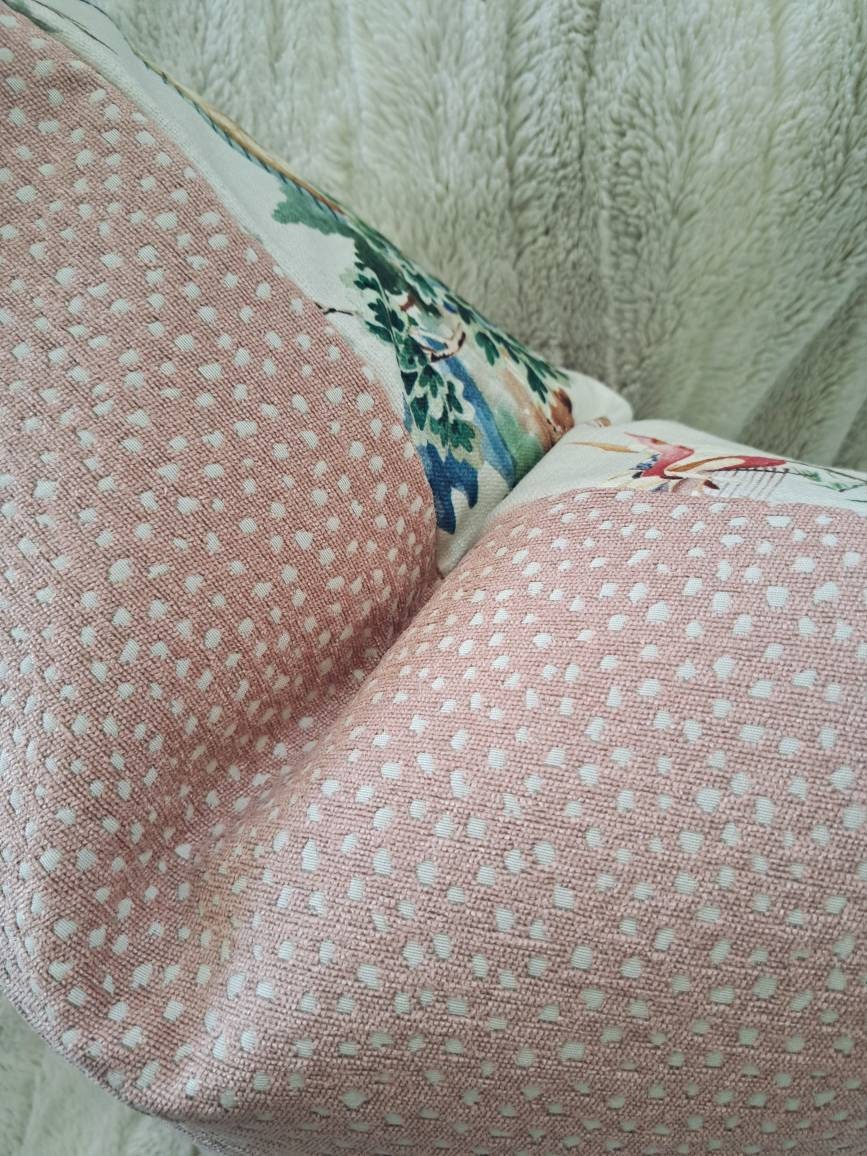 Blush Chinoiserie Pagoda Print Pillow Cover
