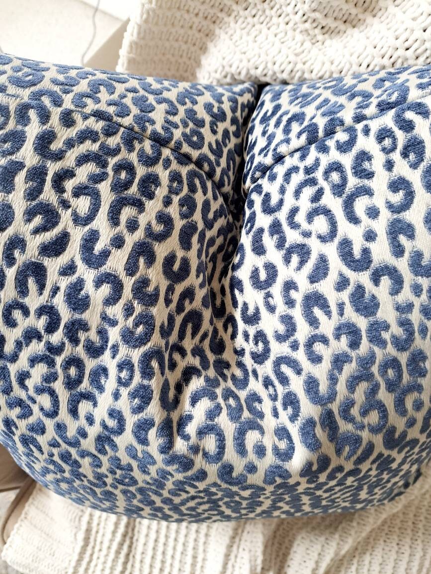 Navy and silver Leapard print pillow cover