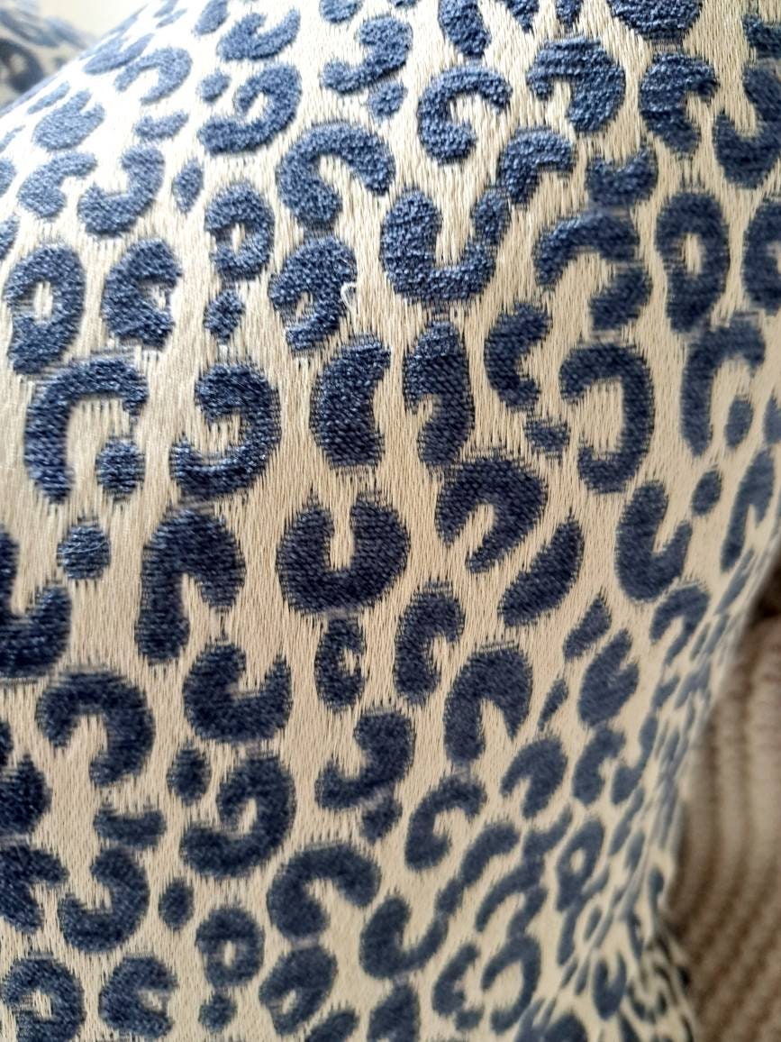 Navy and silver Leapard print pillow cover