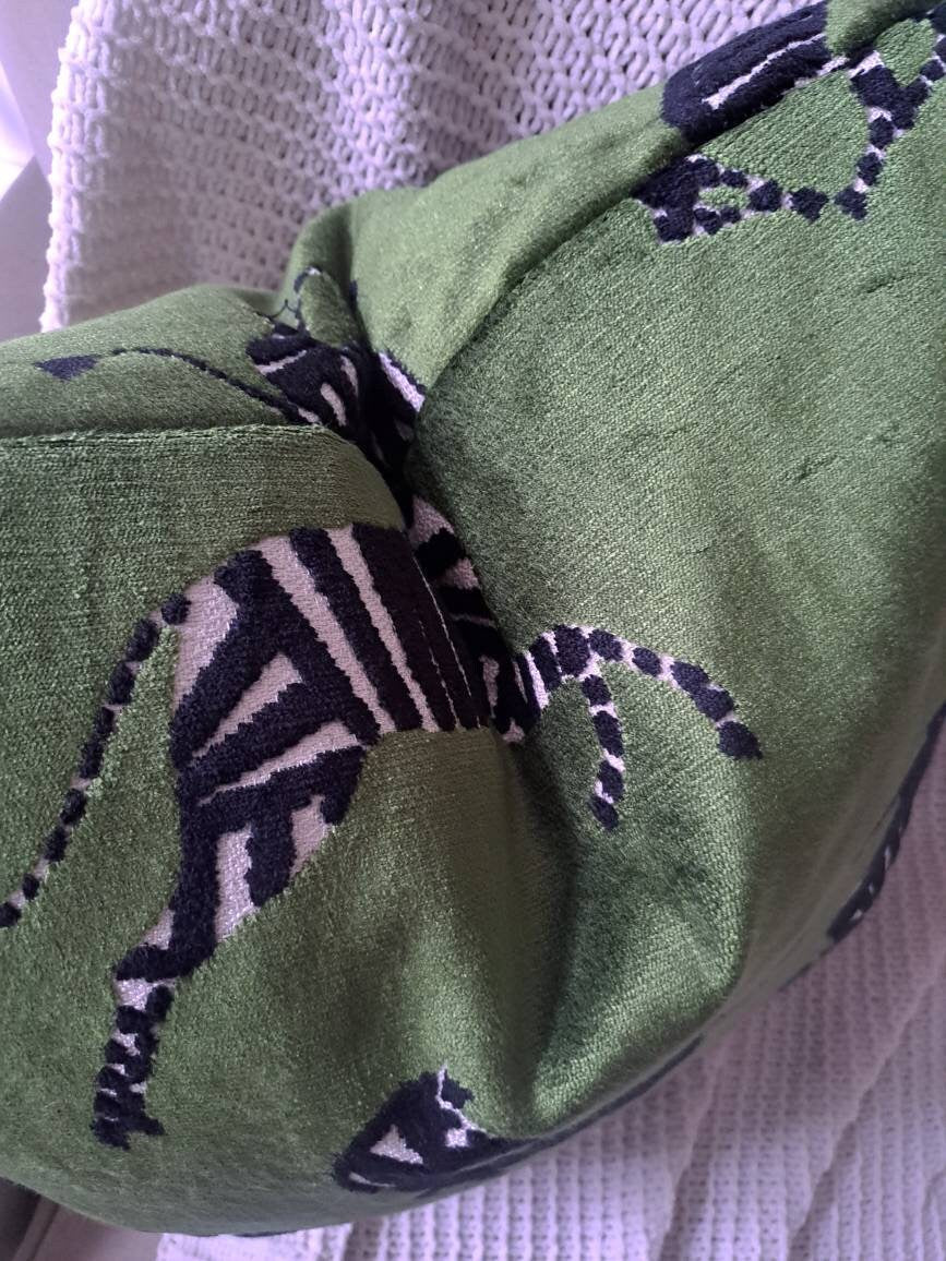 Emerald Green Dancing Zebra Pillow Cover