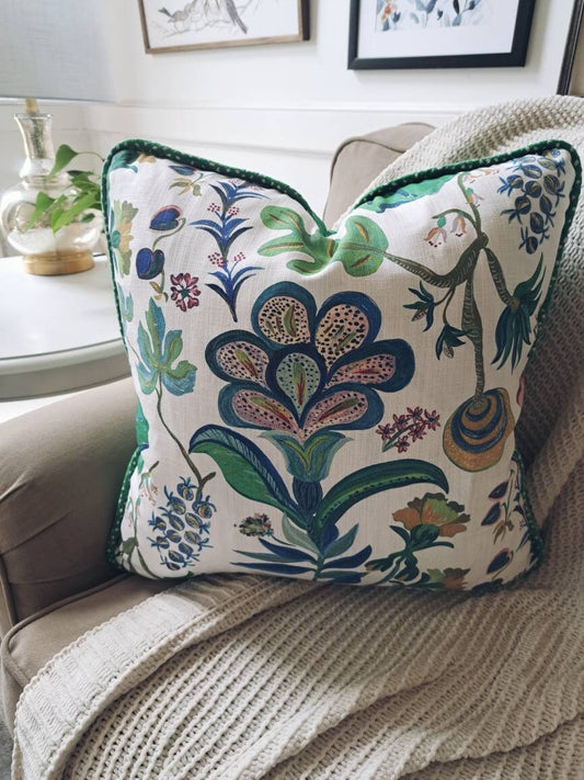 Boho Floral Jewel Toned Pillow Cover