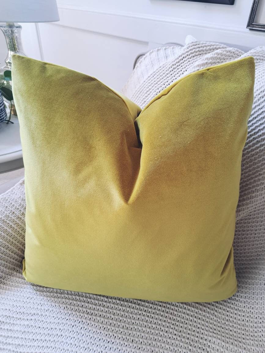 Chartreuse Velvet Luxury Pillow Cover