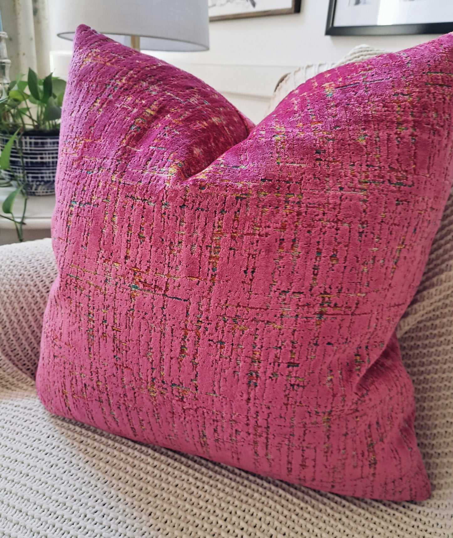 Blue Green velvet pillow cover cut velvet