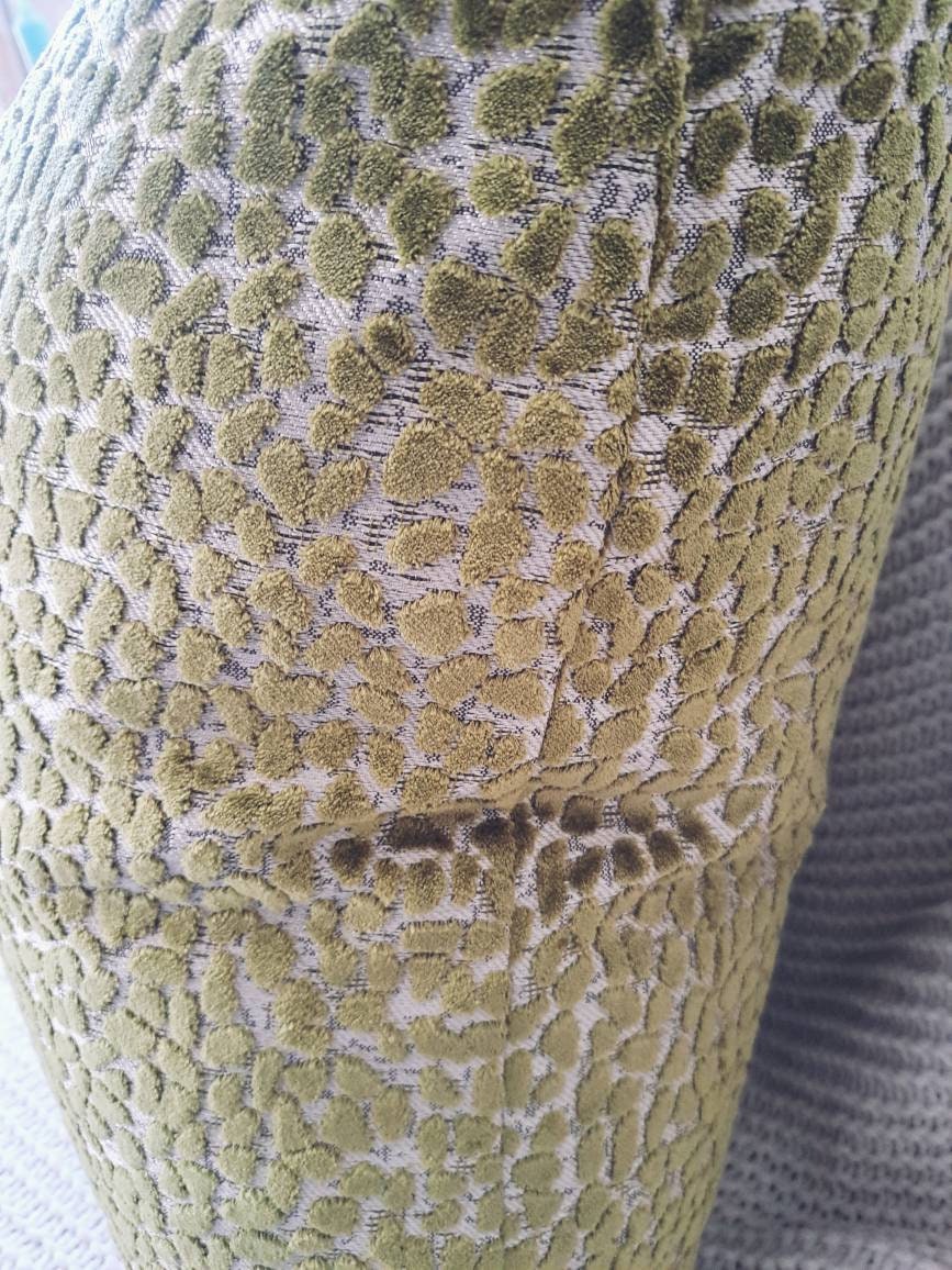 Green speckled cut velvet pillow cover
