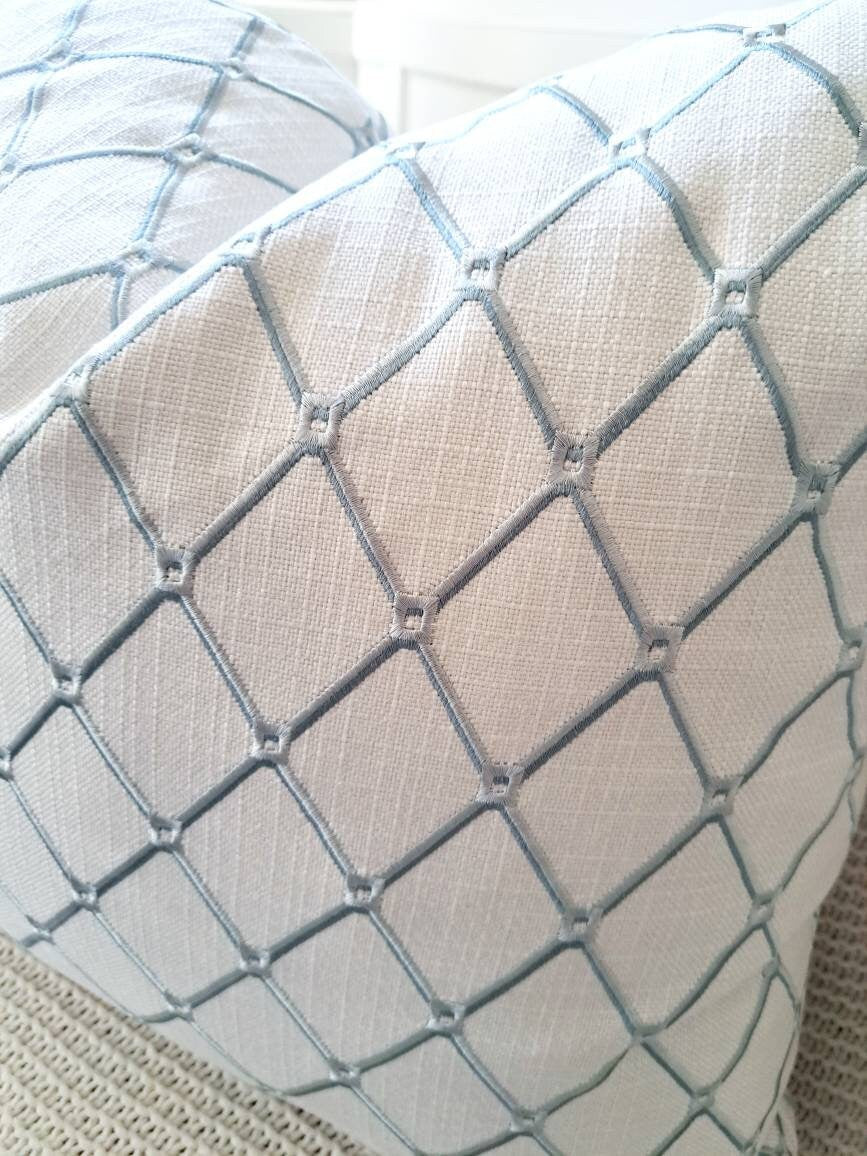 Spa embroidered diamond pattern pillow cover