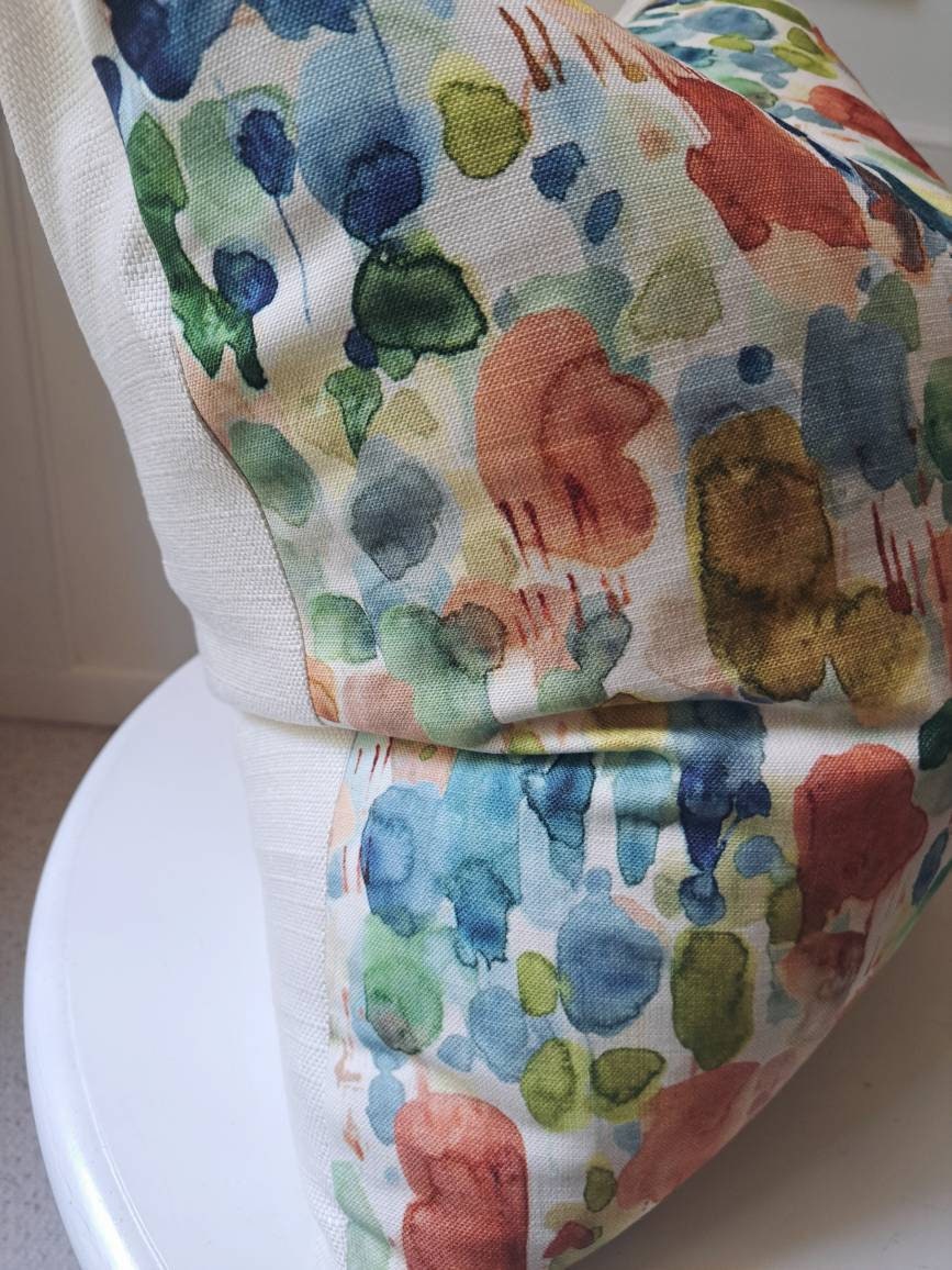 Multicolor brushstroke watercolor pillow cover