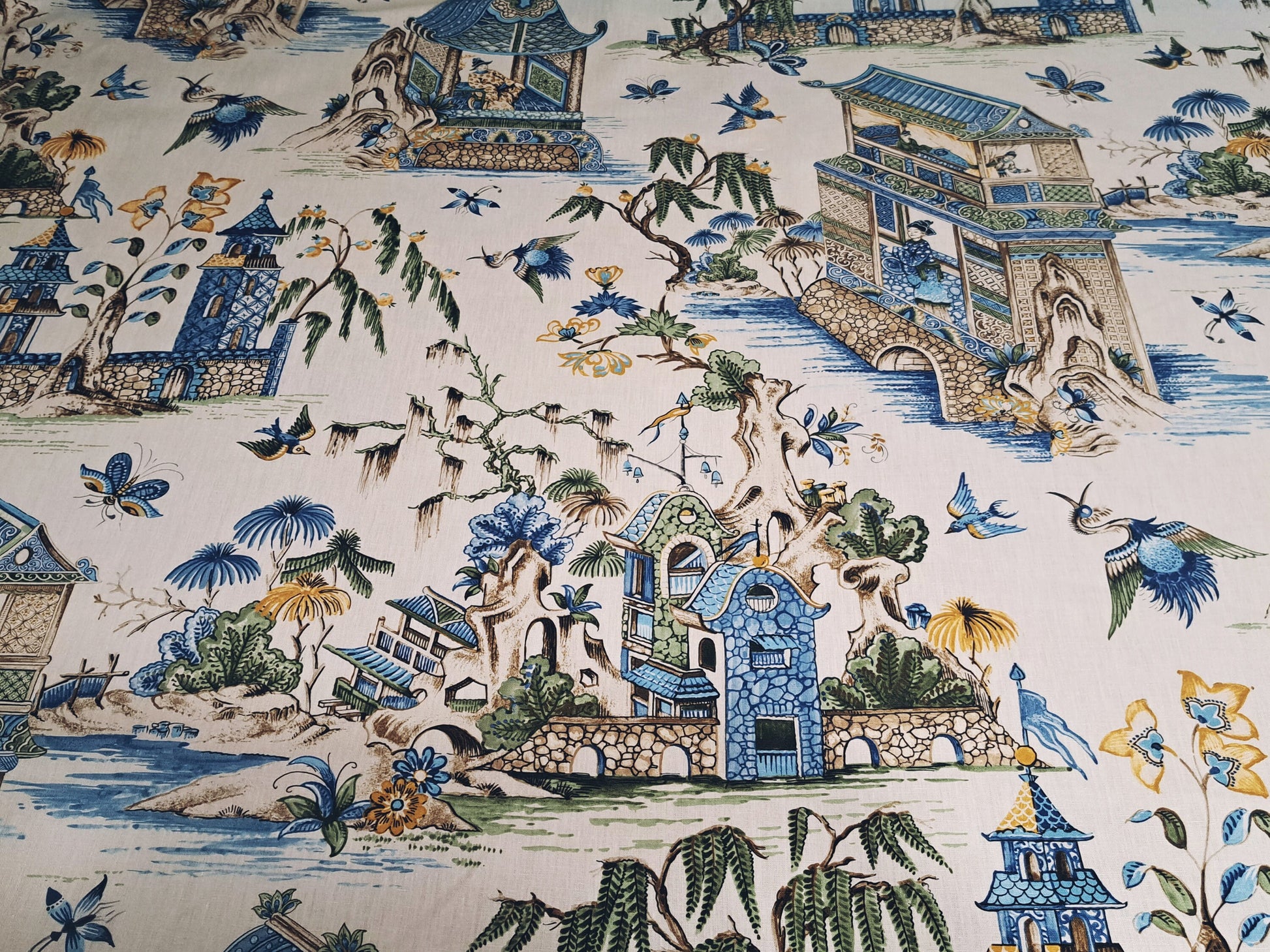 Grand palace blue and green pillow cover Thibout