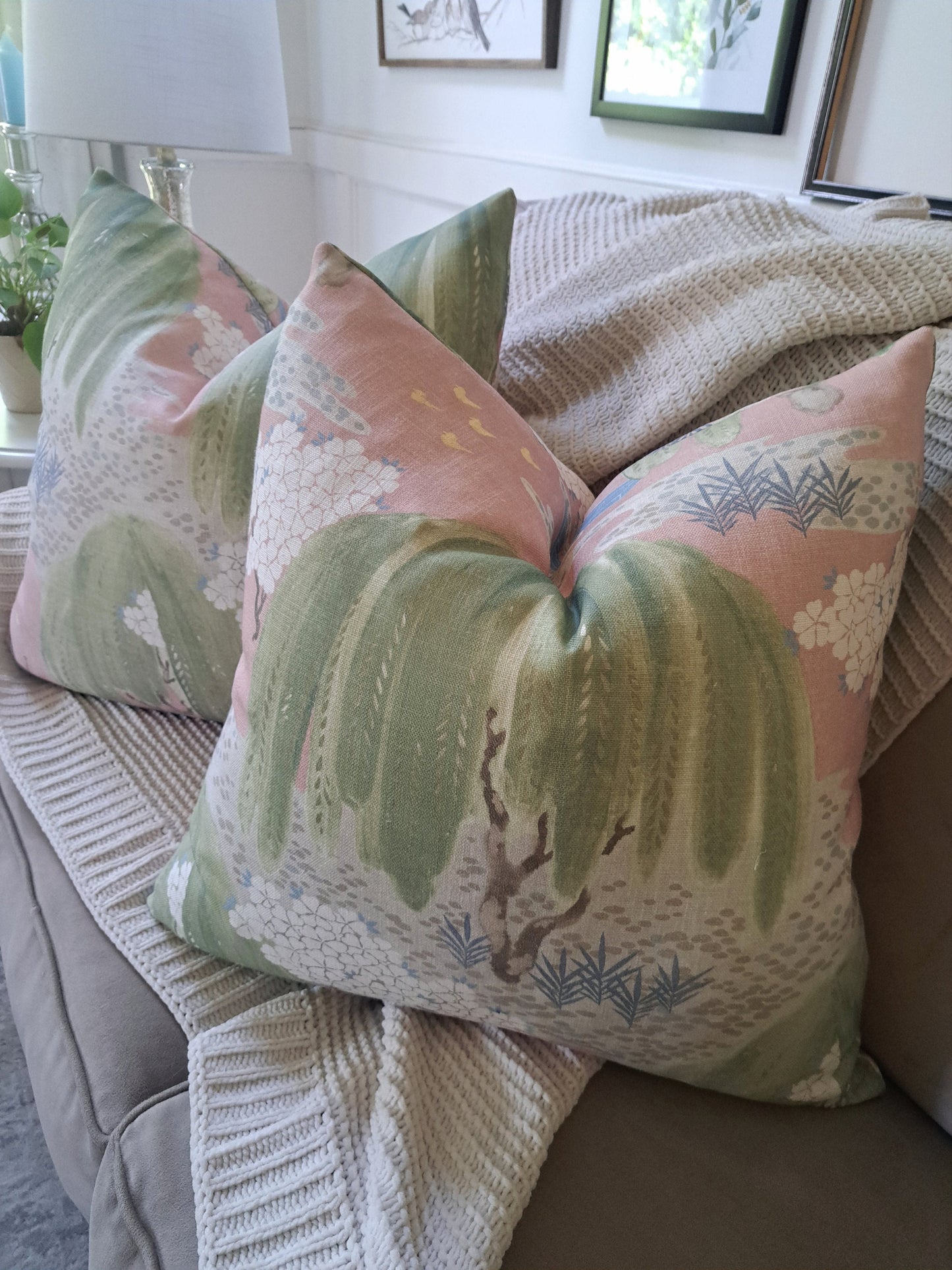 Blush Willow Tree Pillow Cover Thibout