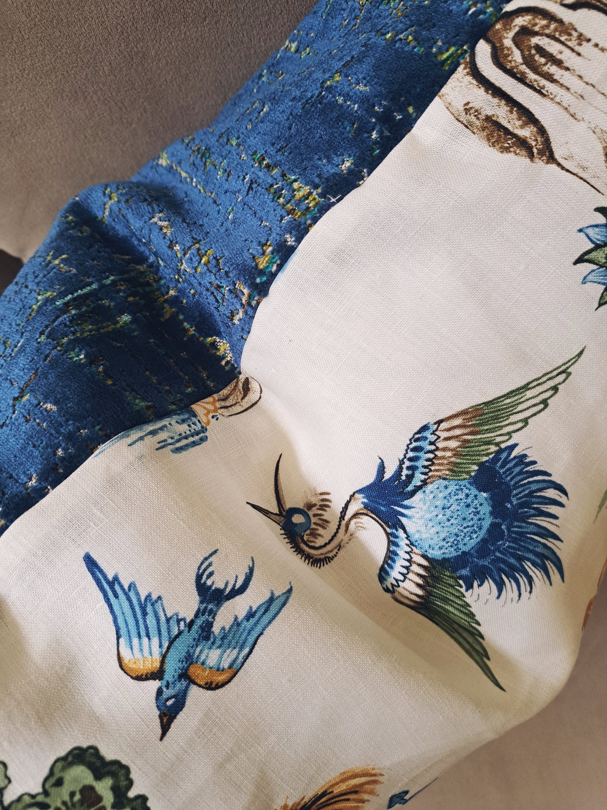 Grand palace blue and green pillow cover Thibout