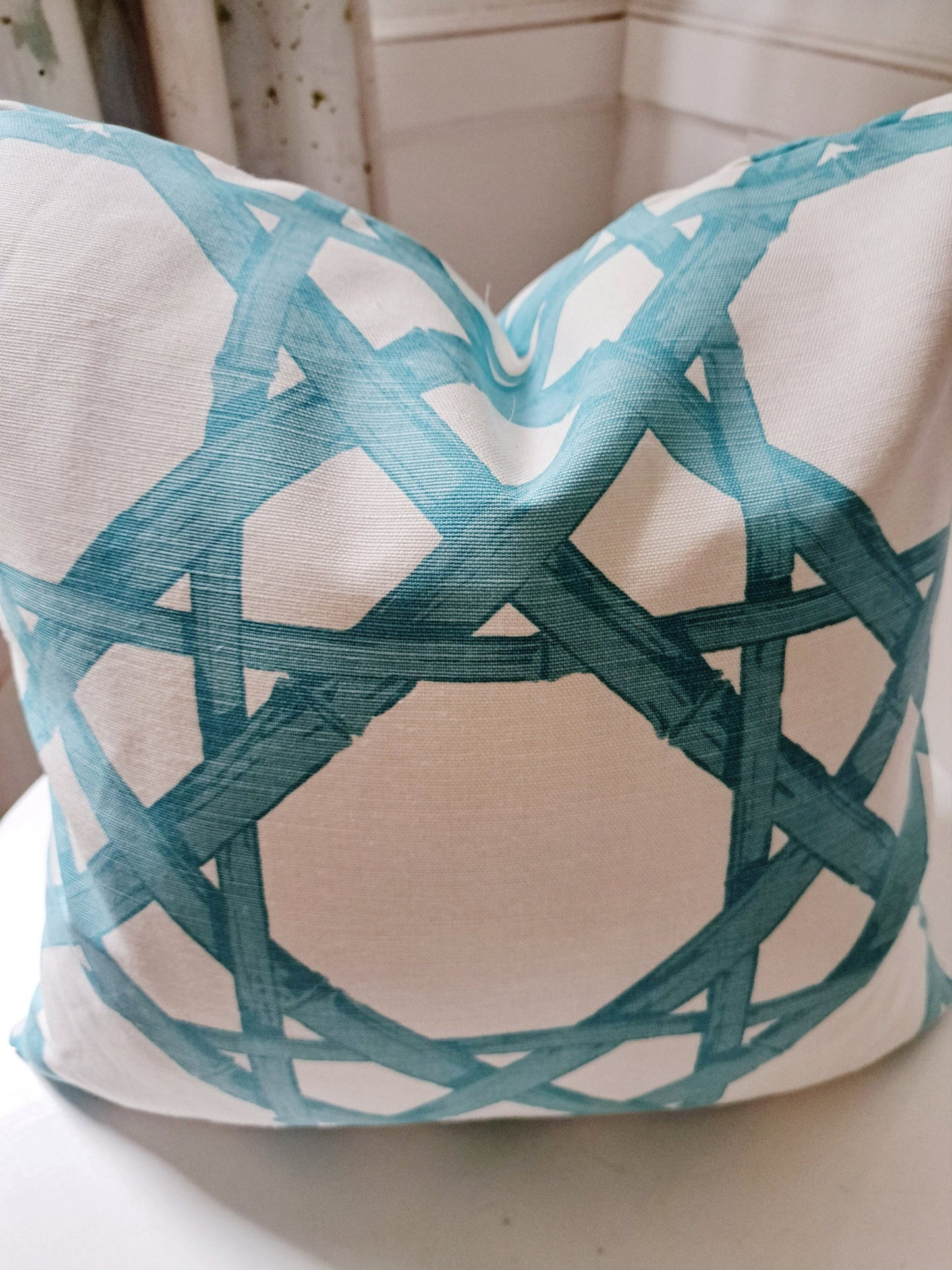 THIBOUT Cyrus Cane Turquoise pillow cover