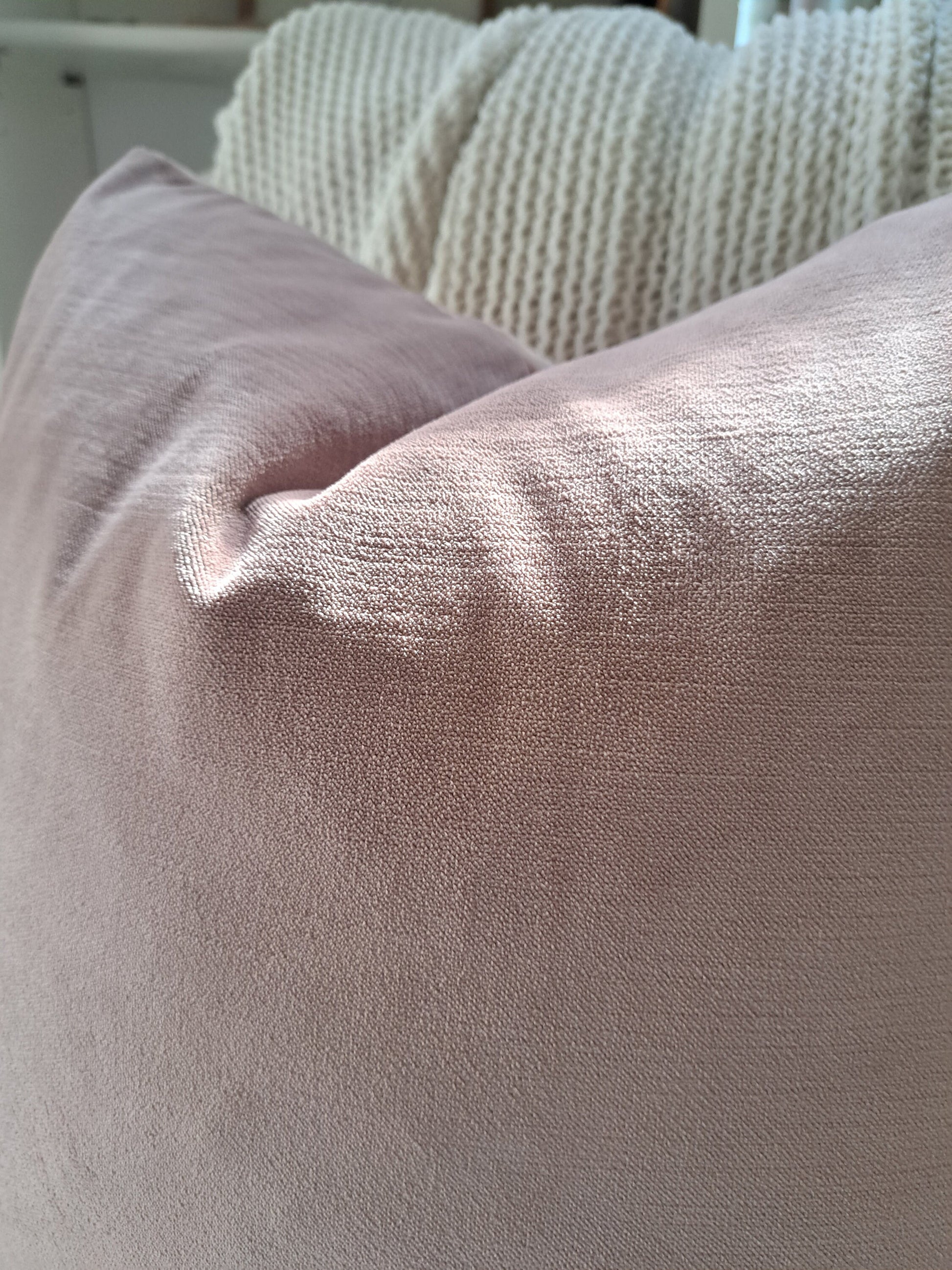Blush Pink Smooth Velvet Pillow Cover
