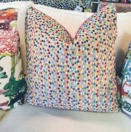 Colorful Velvet Dot Pillow Cover