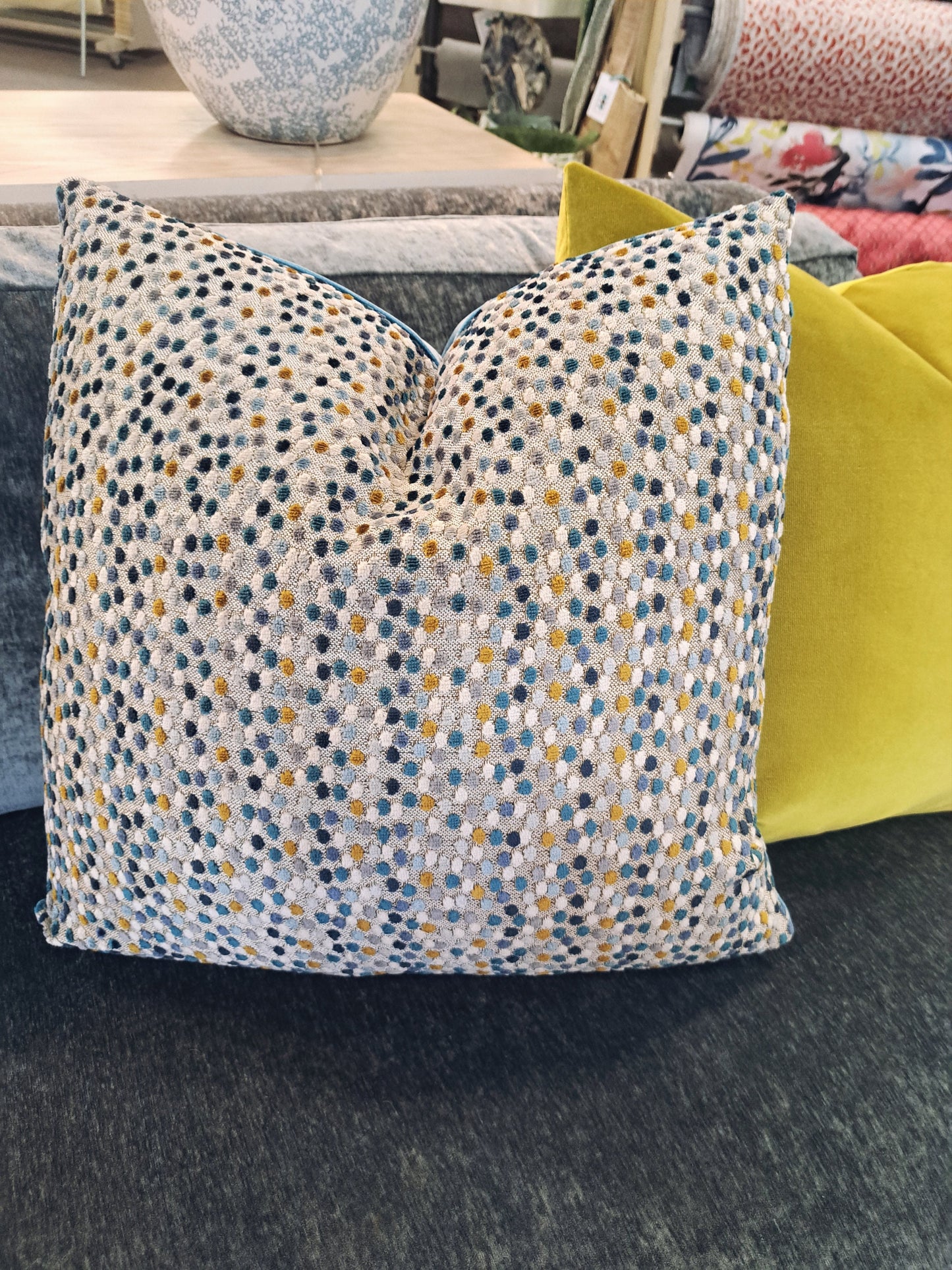 Colorful velvet dot Pillow Cover
