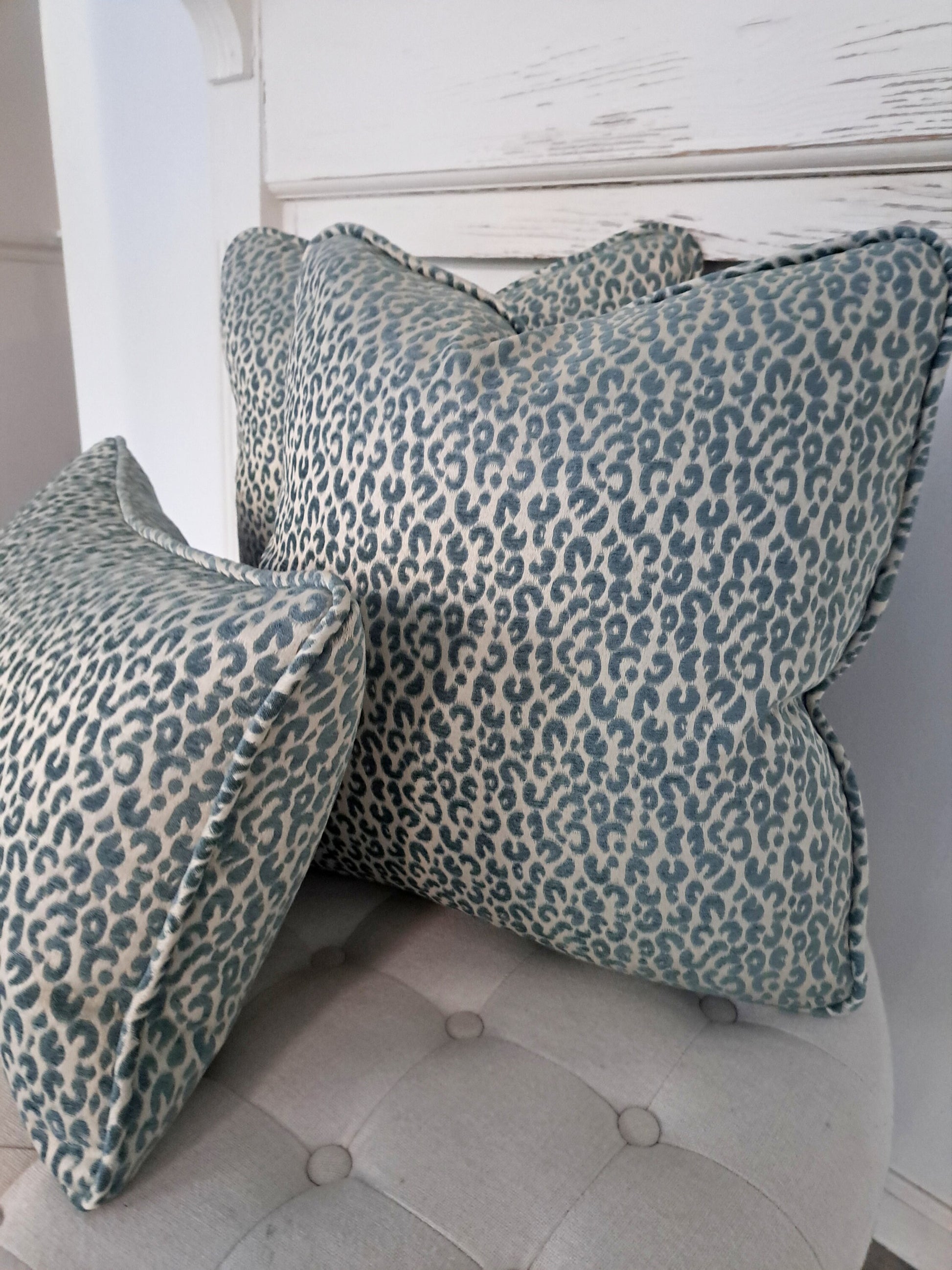 Seasalt and Champagne Leapard Pillow Cover