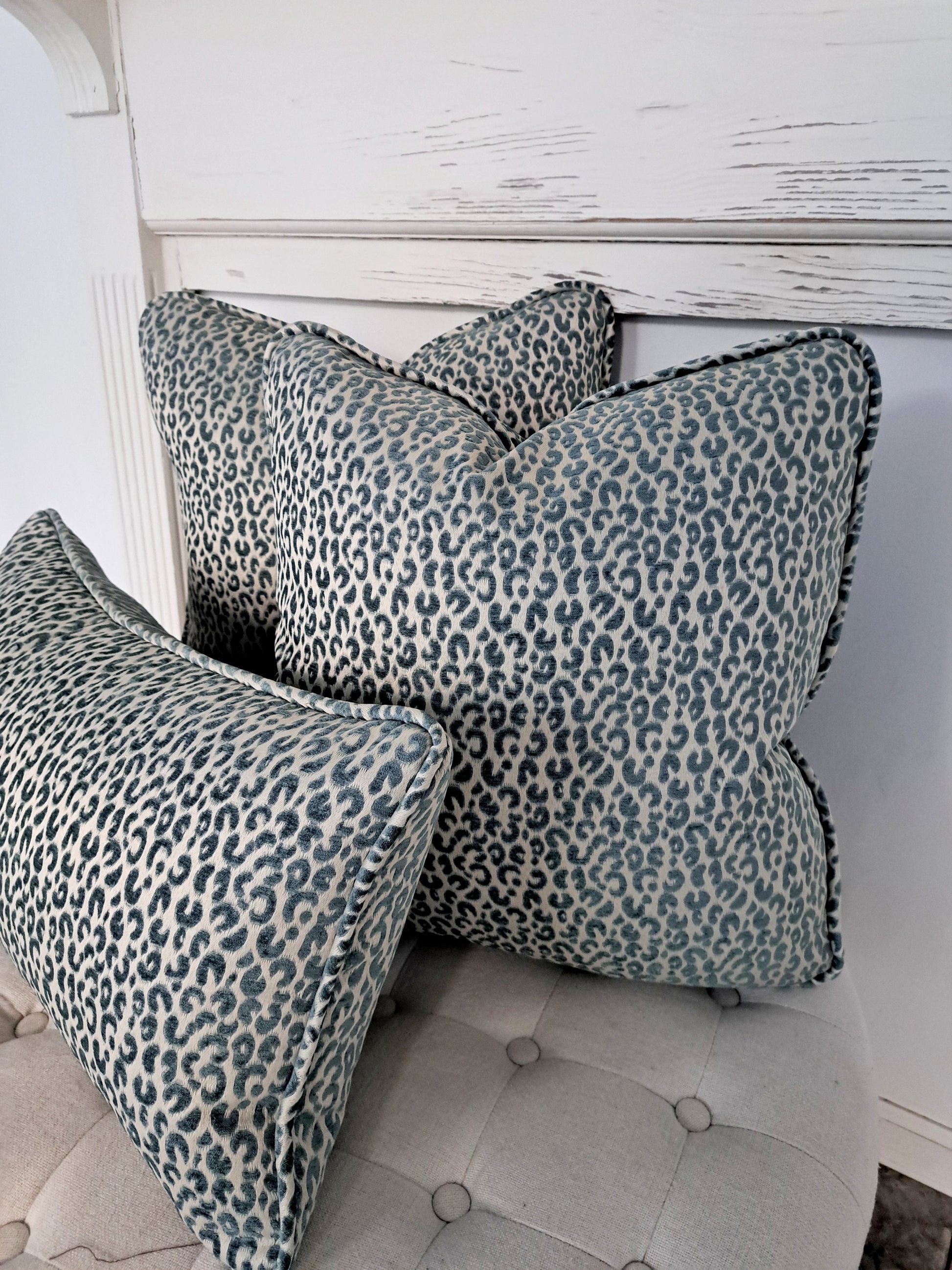 Seasalt and Champagne Leapard Pillow Cover