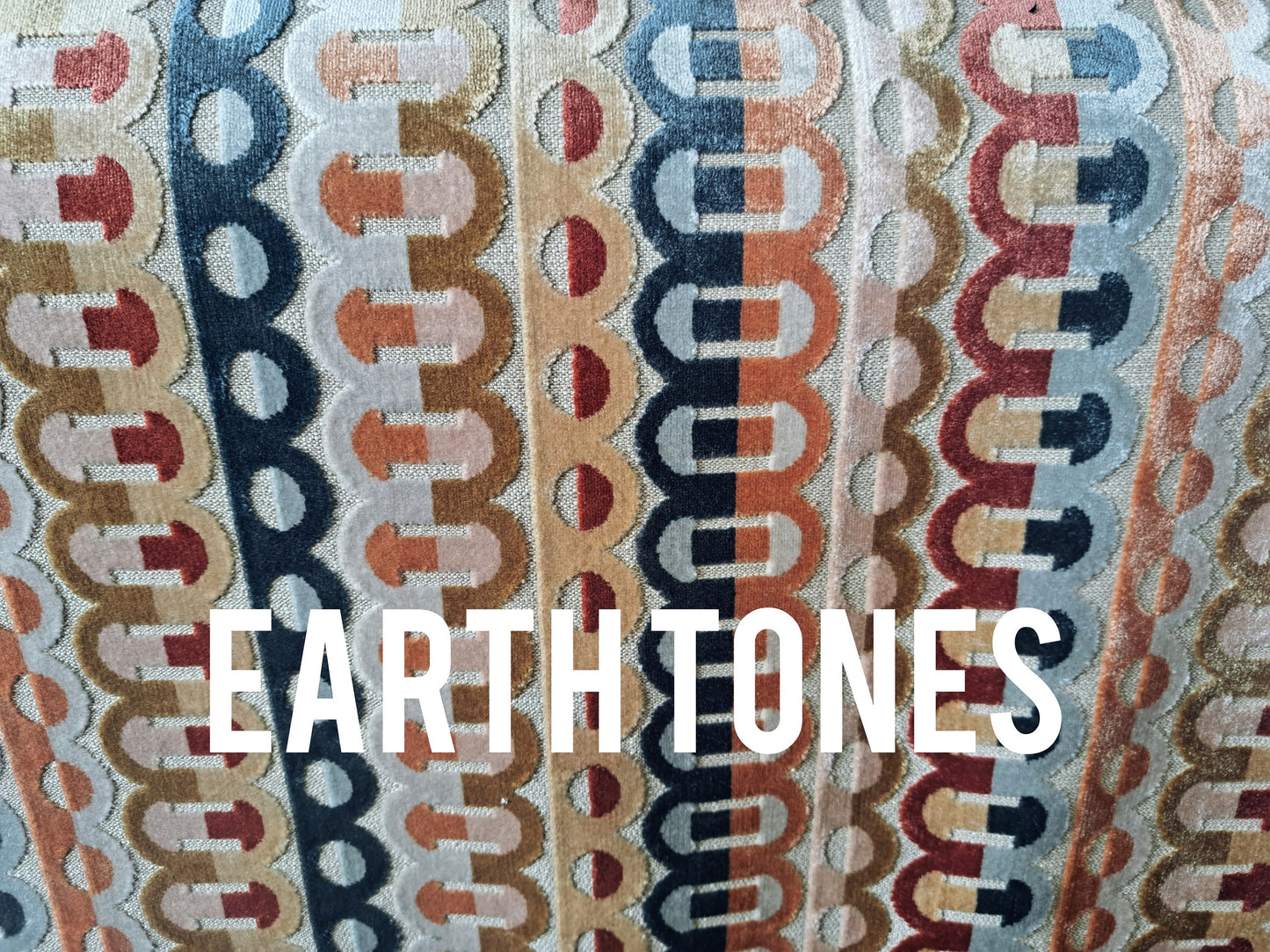 Velvet geometric stripe pillow cover earth tones