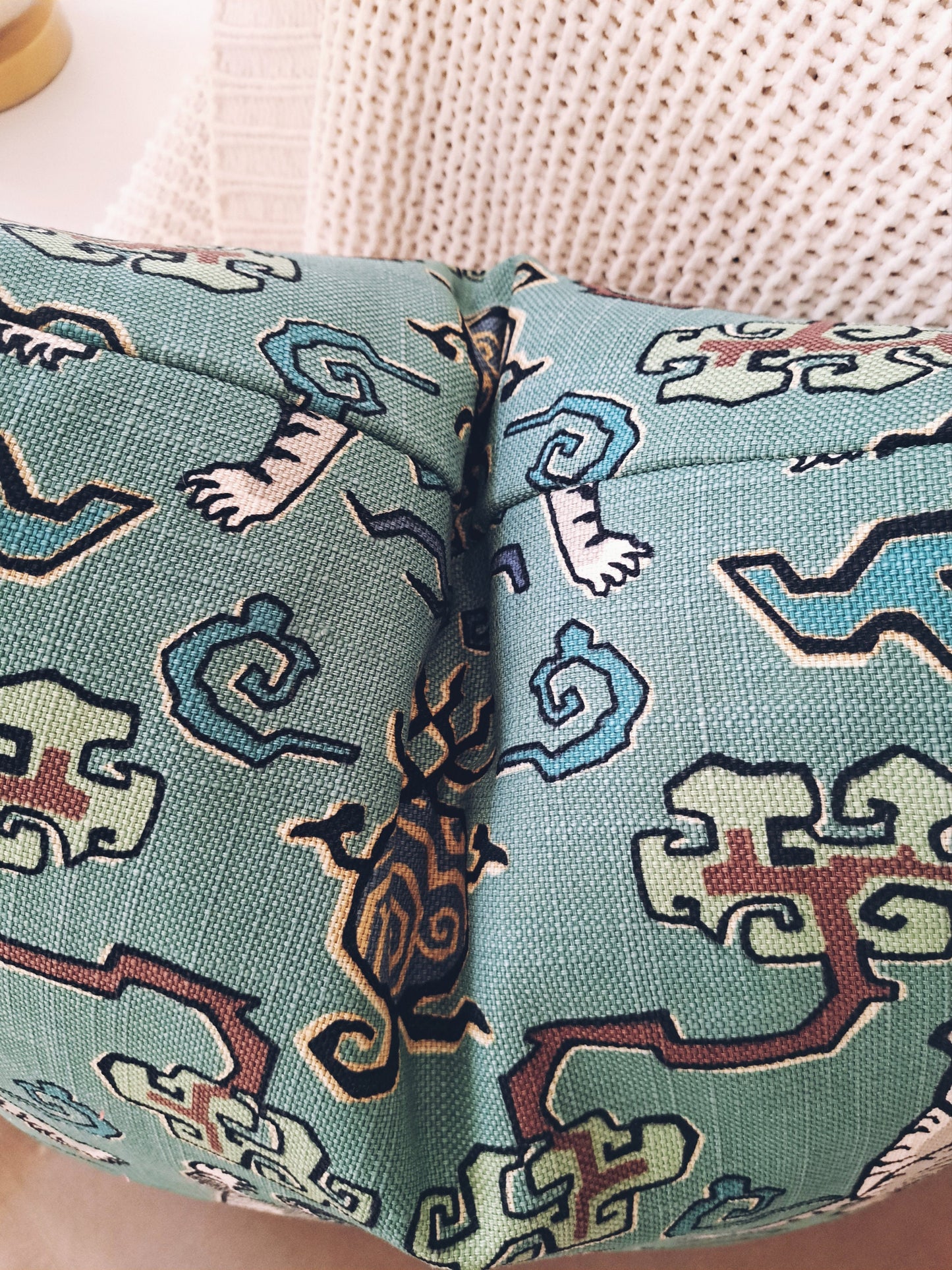 Jade Tiger Print Pillow Cover