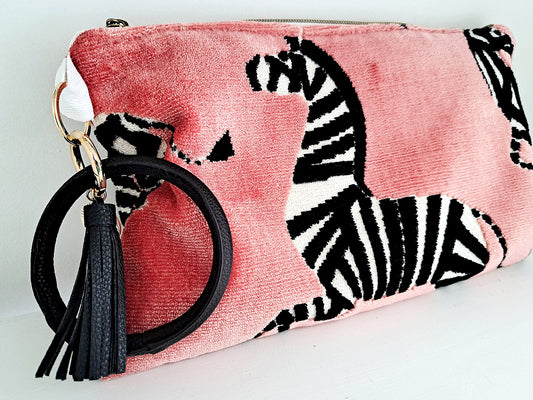 Pink Zebra Clutch Bag