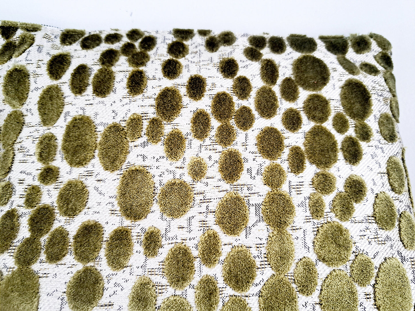 Green Velvet Dot Clutch Bag