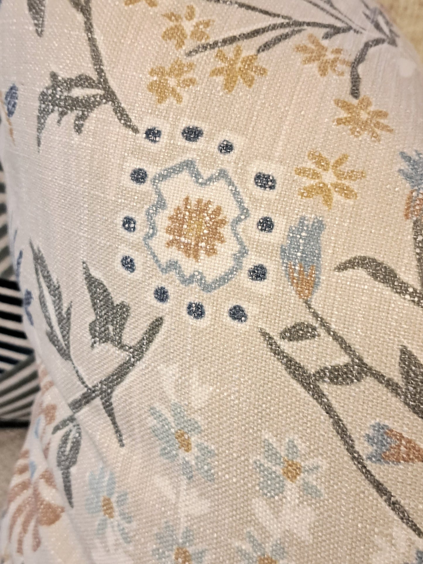 Linen Spring Floral Pillow Cover