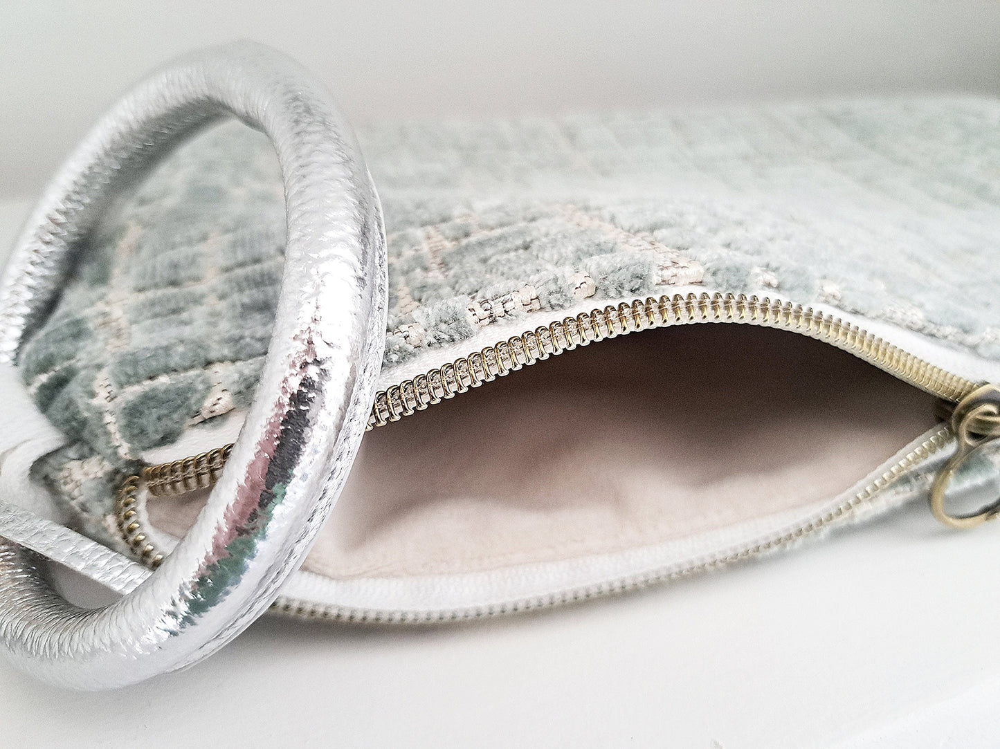 Velvet Textured Spa Clutch Bag