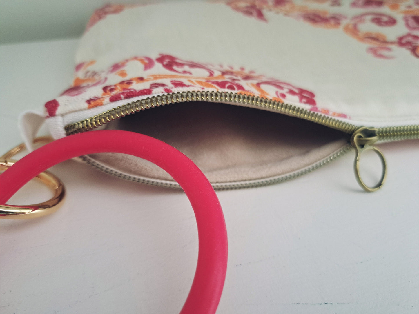 Pink and Orange Medallion Clutch Bag