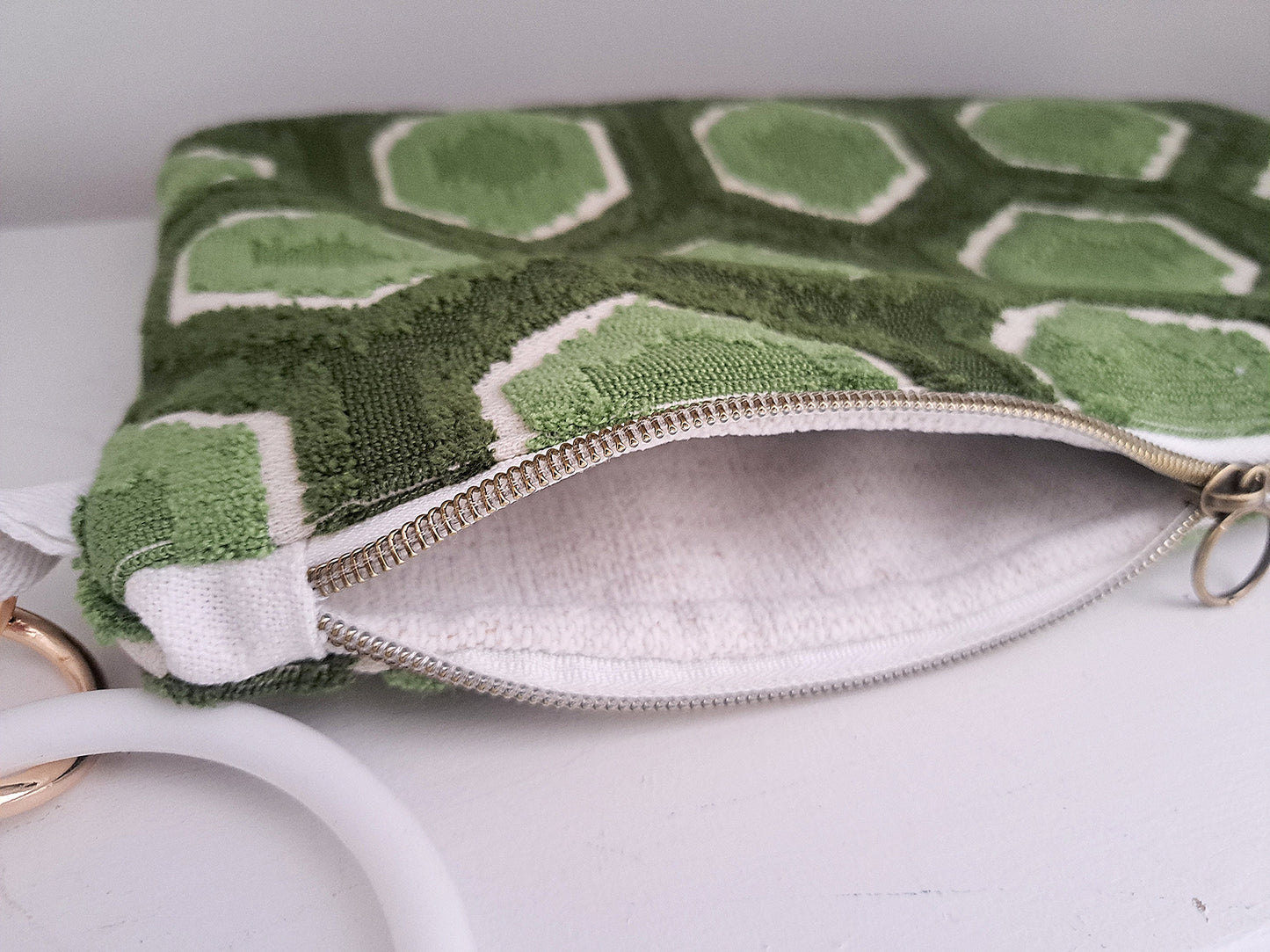 Emerald Green Velvet Clutch Bag