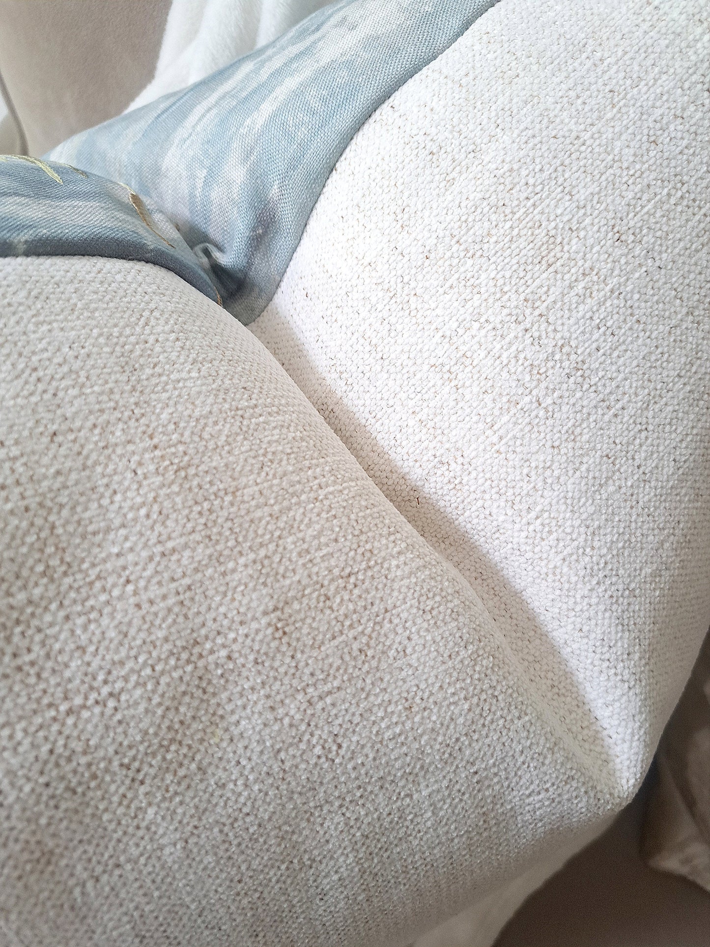 Embroidered Bird Ocean Blue Pillow Cover