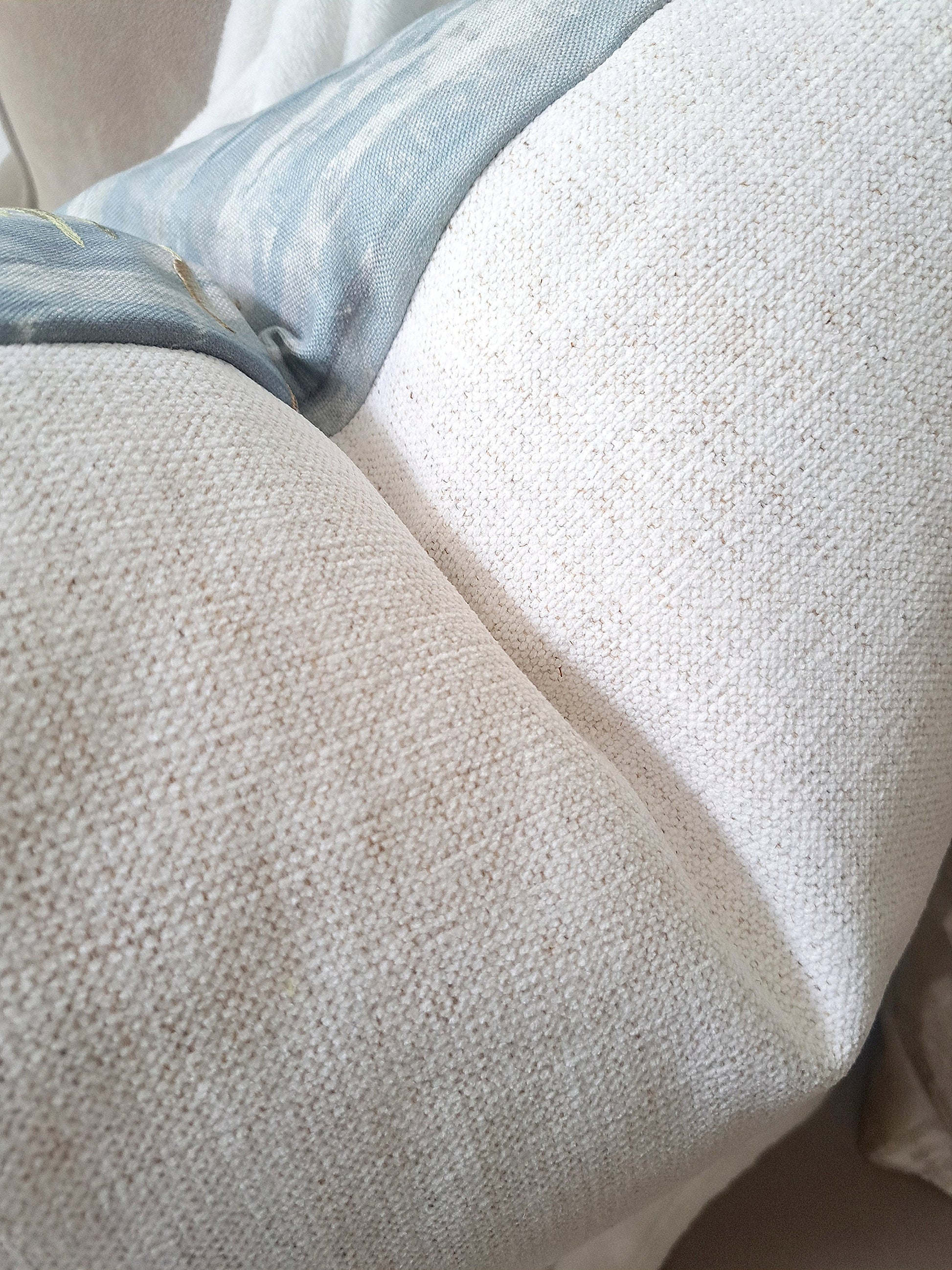 Embroidered Bird Ocean Blue Pillow Cover