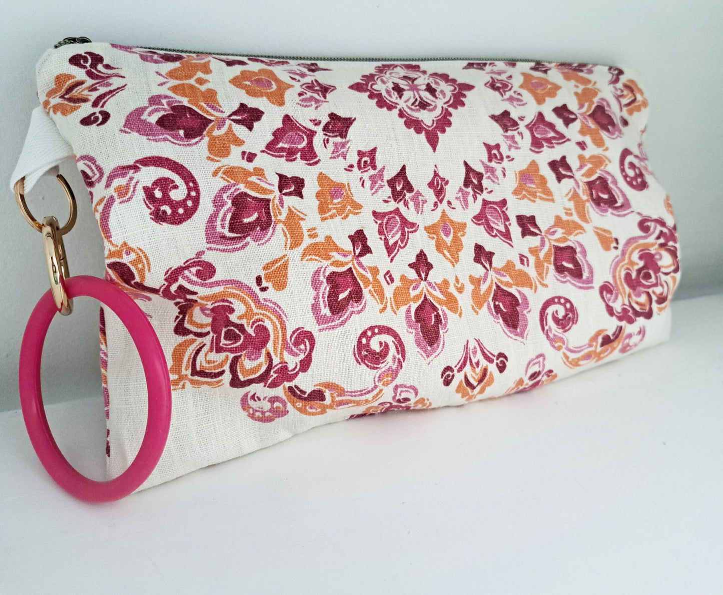 Pink and Orange Medallion Clutch Bag