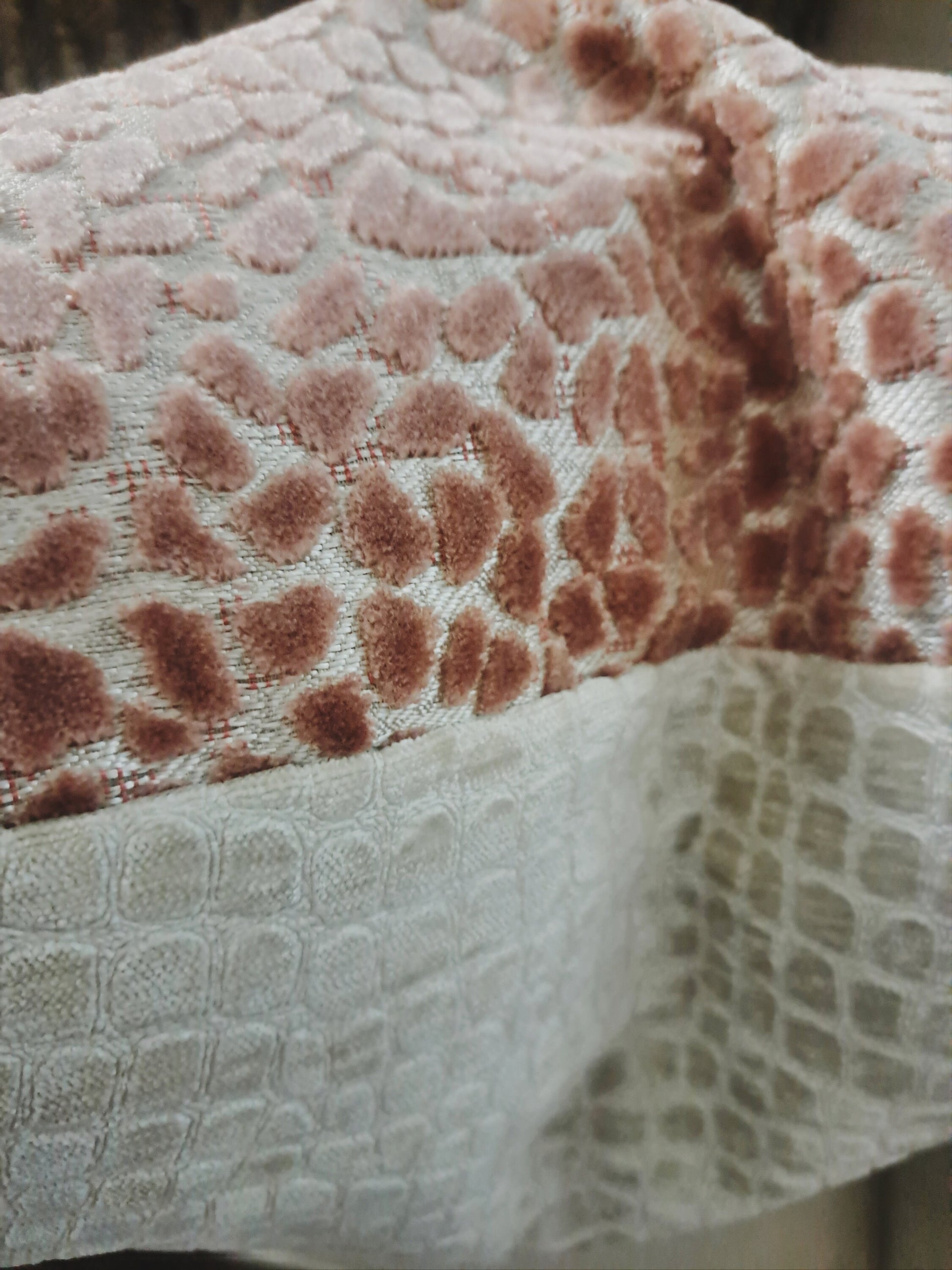 Dusty Rose Velvet Animal Print Pillow Cover
